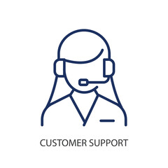 Customer support thin line icons. Original vector illustration.