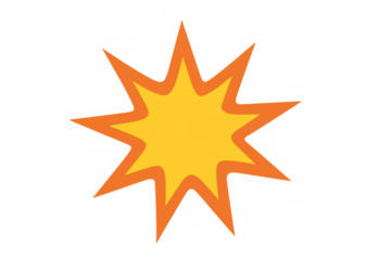 Comic explosion bursting with energy, pop art style burst element for graphic design, boom effect with transparent background