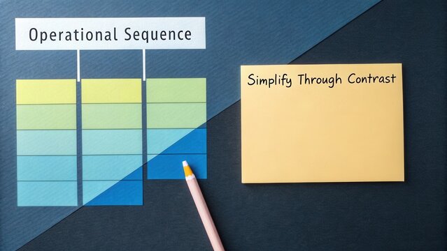 Colorful Operational Sequence Chart with Sticky Note for Simplifying Data Presentation and Enhancing Clarity