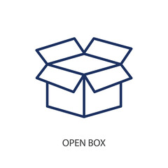 Open box thin line icons. Original vector illustration.