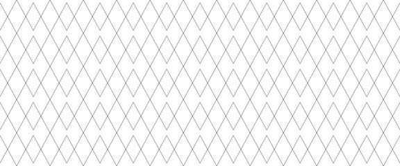 Naklejka premium Subtle Seamless Rhombus or Diamond Geometric Wireframe Pattern in Light Gray on a White Background