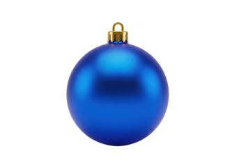 Blue christmas ball isolated on transparent background for festive decoration
