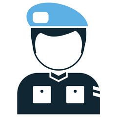 Obraz premium Army Icon Vector Ideal for general military graphics, defense, armed forces, and organization concepts.