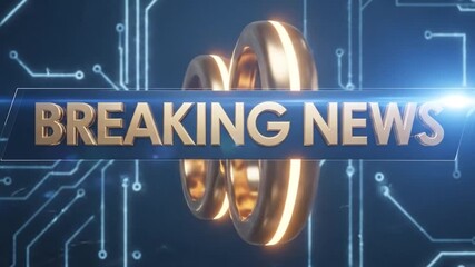 Dynamic Breaking News Opener with Rotating 3D Rings Animation for Broadcast