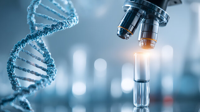 DNA under the microscope and test tube