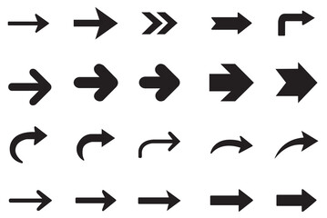 Set of Bold Arrow isolated on white