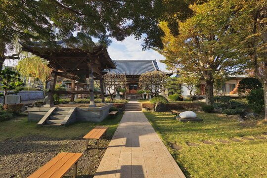 夕日の寺