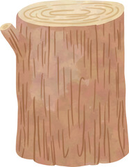Wooden Tree Stump Illustration – Natural Log Clipart