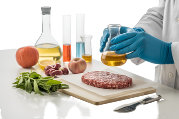 Lab-Grown Meat Research in Modern Food Technology Laboratory.