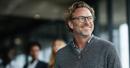 Professionals in lively work settings, exchanging ideas with genuine energy and friendly confidence, reflects a thriving business culture driven by communication and connection.