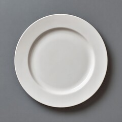 Minimalist Tableware: A pristine, empty plate, designed with clean lines and a simple aesthetic, sits centrally against a flat, subtle backdrop. This image embodies elegance and refined simplicity.