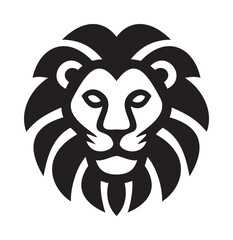 Lion head vector, bold stylized black and white graphic logo — stock vector