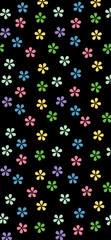 Colorful flower pattern, cute floral phone wallpaper, cheerful spring vibe mobile background