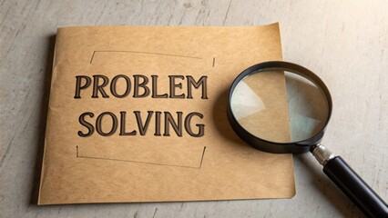 Detailed Guide to Problem Solving with Magnifying Glass on Paper Background for Business Strategy and Decision Making