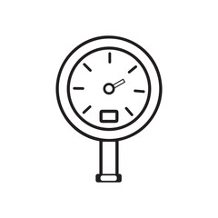 Minimal Round Gauge Meter Icon | Speed Indicator Vector