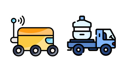 Fototapeta premium Premium Delivery Icon & Vector Pack | Fast Delivery, Delivery Bike, Delivery Truck, Emergency Delivery Illustrations