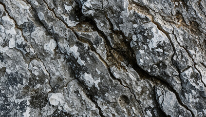 Fototapeta premium Textured grey rock formation with detailed surface features