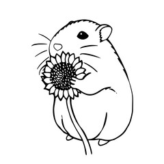 Tiny Hedgehog Holding a Mushroom – Minimalist Continuous Line Art Vector
