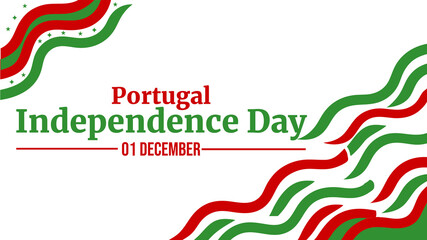 Contemporary Portugal Independence Day banner template on white background, perfect for commemorative posts