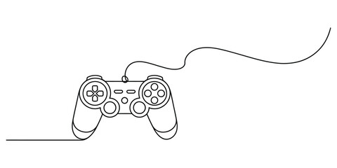 One continuous line drawing art of modern video game controller