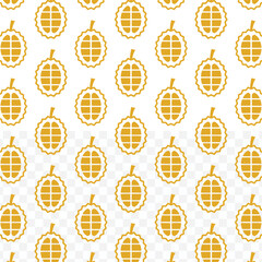 Flat Style Detailed Durian Smoothie Drink Repeated on a White Background