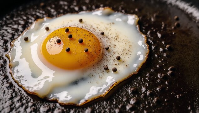 Perfectly seasoned fried egg in cast iron skillet timeless breakfast staple for any meal of the day