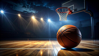 Dramatic Basketball with Left Negative Space Ai Generated