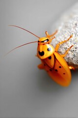 Orange Cockroach Closeup on Grey Rock