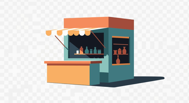 Charming storefront featuring craft bottles and pottery, ideal for a small business or boutique shop, creating a welcoming and artistic vibe for customers