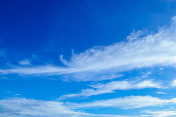 Peaceful Blue Sky with Fluffy White Clouds