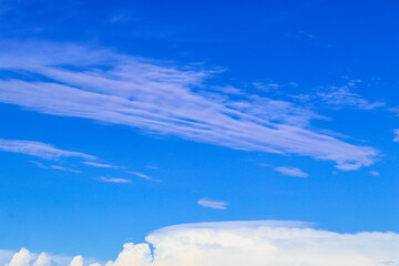 Peaceful Blue Sky with Fluffy White Clouds