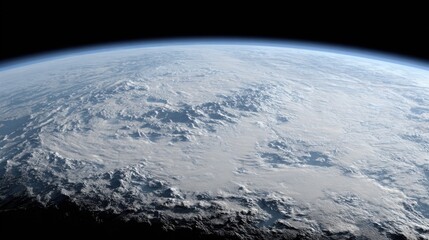 A breathtaking view of Earth from space showcasing cloud formations and the curvature of the planet against the backdrop of darkness