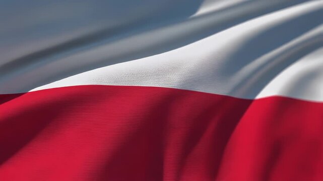 Powiewająca flaga Polski na tło