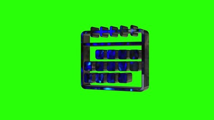 3D Calendar Icon Animation on Green Screen Background.