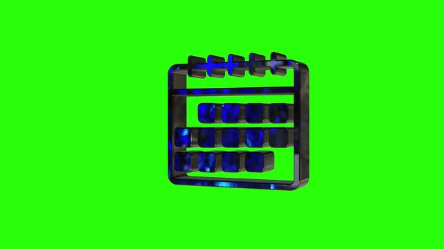 3D Calendar Icon Animation on Green Screen Background.