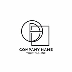 Minimalist logo design featuring a circle and a square with overlapping lines, conveying simplicity and modernity.