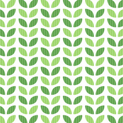 正方形の背景　葉っぱのパターン　ボーダー柄　緑