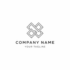 Geometric Interlocking Squares Logo Design for Modern Brand Identity and Visual Communication.