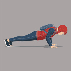 young woman exercising