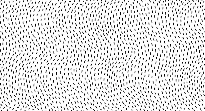 Fototapeta A minimalist black and white seamless pattern of short, hand-drawn dashes creating a wavy, textured, and organic effect.