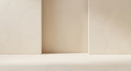 Minimalist Architecture: A serene composition showcases the elegance of simple forms, with the interplay of light and shadow enhancing the clean lines and textures of a neutral, inviting space.