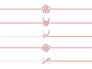 シンプルでかわいい水引のイラストのセット