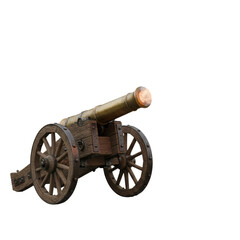 Aged Artillery Piece Depicting Historical Military Technology on Transparent Field