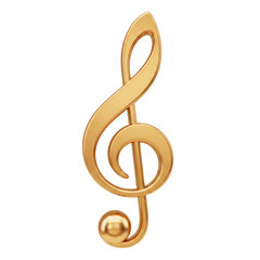 Fototapeta premium Golden musical treble clef symbol on a solid field, elegant musical representation