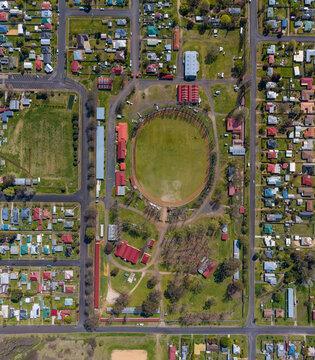 Overhead view of the Showground in Glen Innes, New South Wales