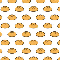 Flat Style Seamless Bread Pattern Background Culinary Delicious Food