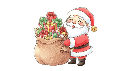 santa claus with a bag