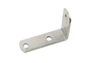 Metal L-bracket with two holes for support and stability.