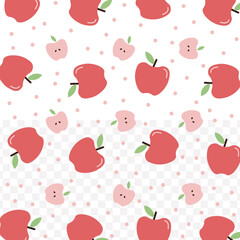 Cute Flat Style Fresh Apple Fruit Seamless Pattern Design