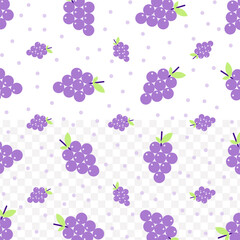 Simple Flat Grape Juice with Grape Illustration Seamless Repeat Pattern